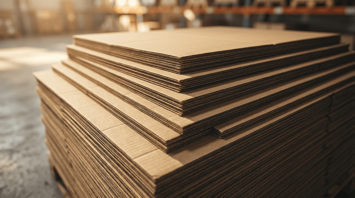 Stack of custom-printed packaging boxes in a Toronto print studio