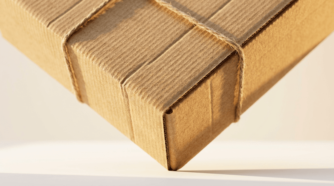 Custom rigid box opened to show branded tissue paper